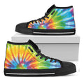 Swirl Tie Dye Print Black High Top Sneakers