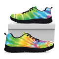 Swirl Tie Dye Print Black Running Shoes
