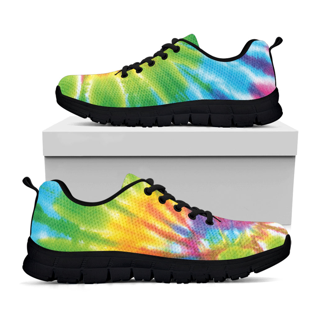 Swirl Tie Dye Print Black Sneakers