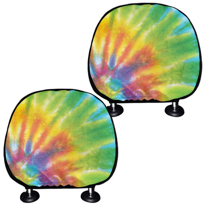 Swirl Tie Dye Print Car Headrest Covers