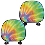 Swirl Tie Dye Print Car Headrest Covers