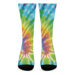 Swirl Tie Dye Print Crew Socks