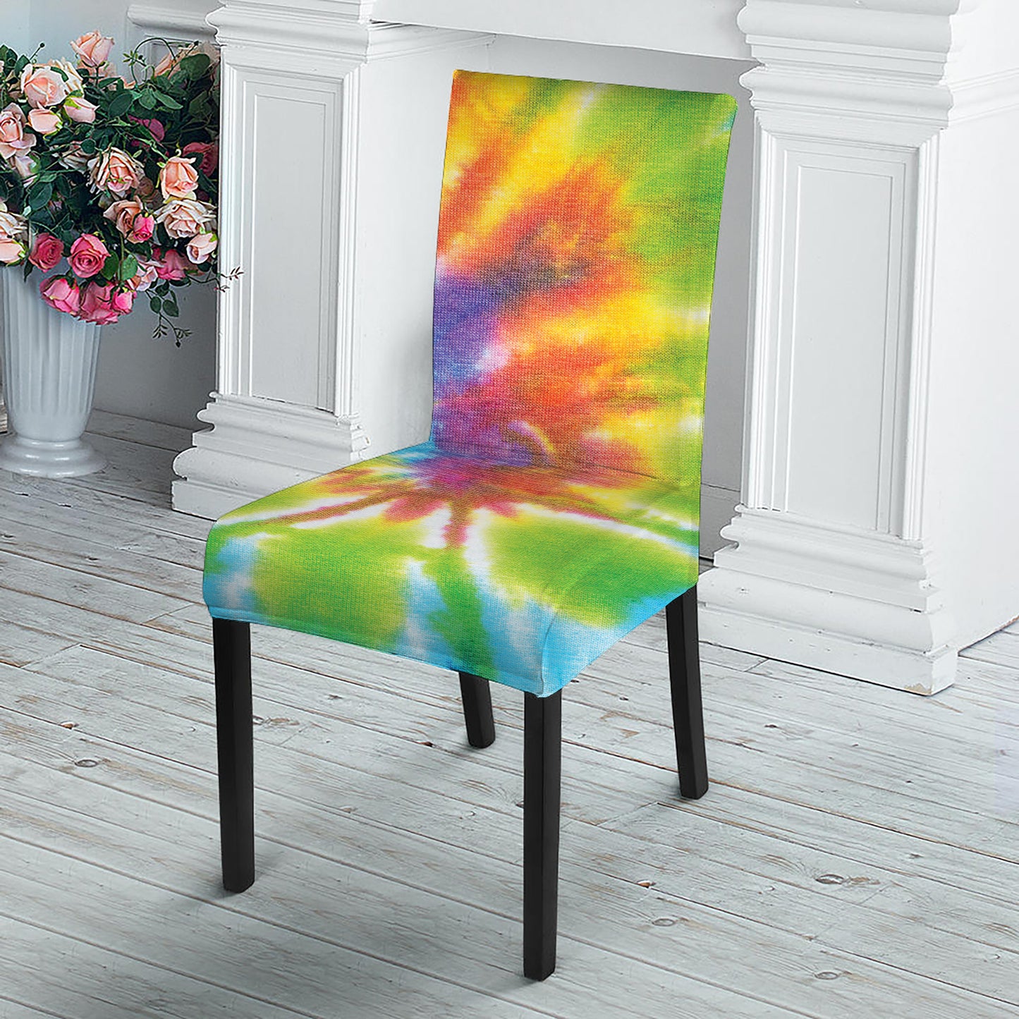 Swirl Tie Dye Print Dining Chair Slipcover