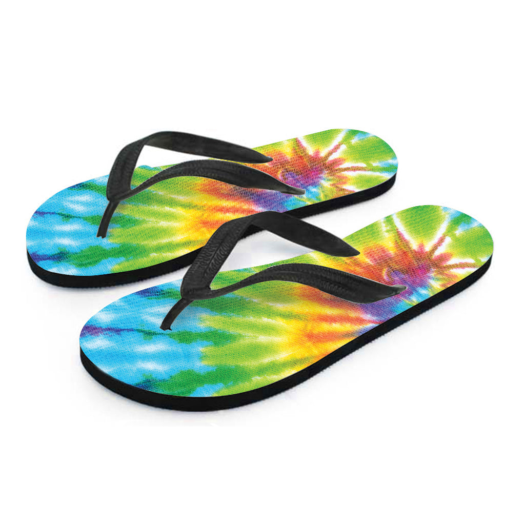 Swirl Tie Dye Print Flip Flops