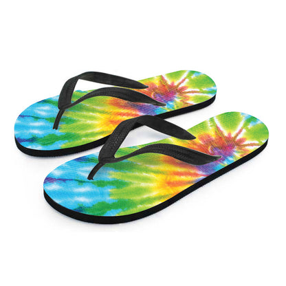 Swirl Tie Dye Print Flip Flops