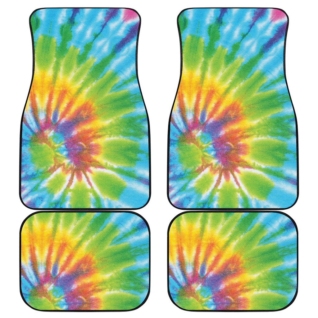 Swirl Tie Dye Print Front and Back Car Floor Mats