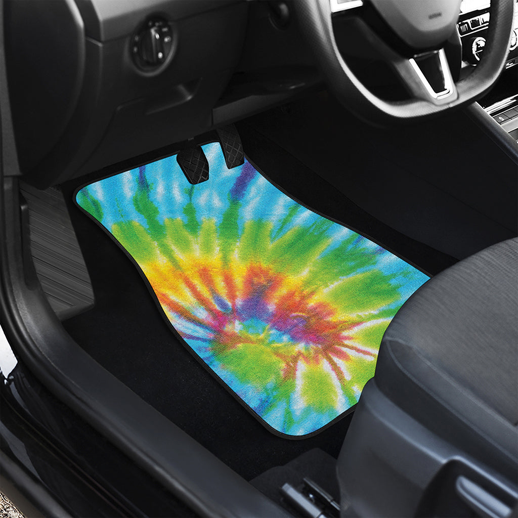 Swirl Tie Dye Print Front and Back Car Floor Mats