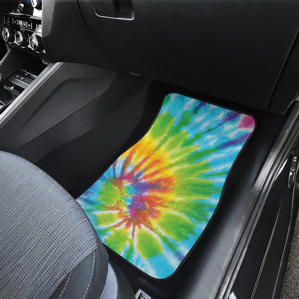Swirl Tie Dye Print Front and Back Car Floor Mats