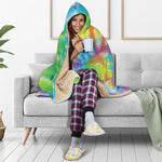 Swirl Tie Dye Print Hooded Blanket