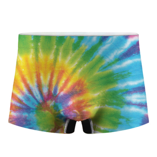 Swirl Tie Dye Print Men's Boxer Briefs