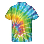 Swirl Tie Dye Print Men's Short Sleeve Shirt