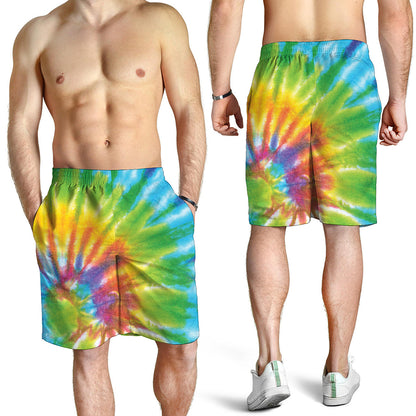 Swirl Tie Dye Print Men's Shorts