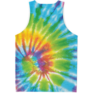 Swirl Tie Dye Print Men's Tank Top