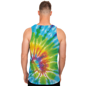 Swirl Tie Dye Print Men's Tank Top