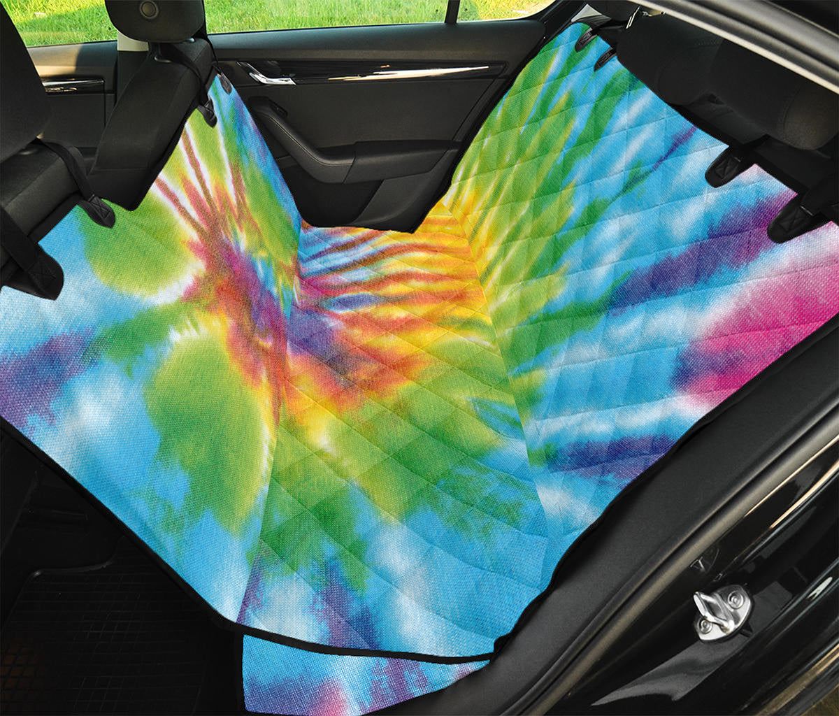 Swirl Tie Dye Print Pet Car Back Seat Cover