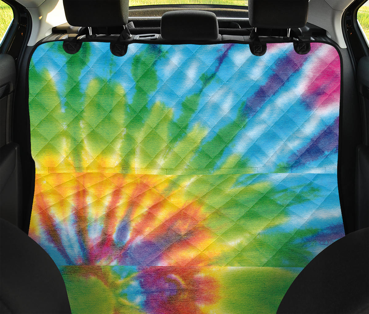 Swirl Tie Dye Print Pet Car Back Seat Cover