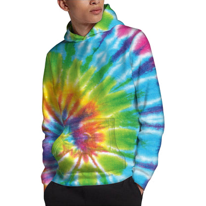 Swirl Tie Dye Print Pullover Hoodie