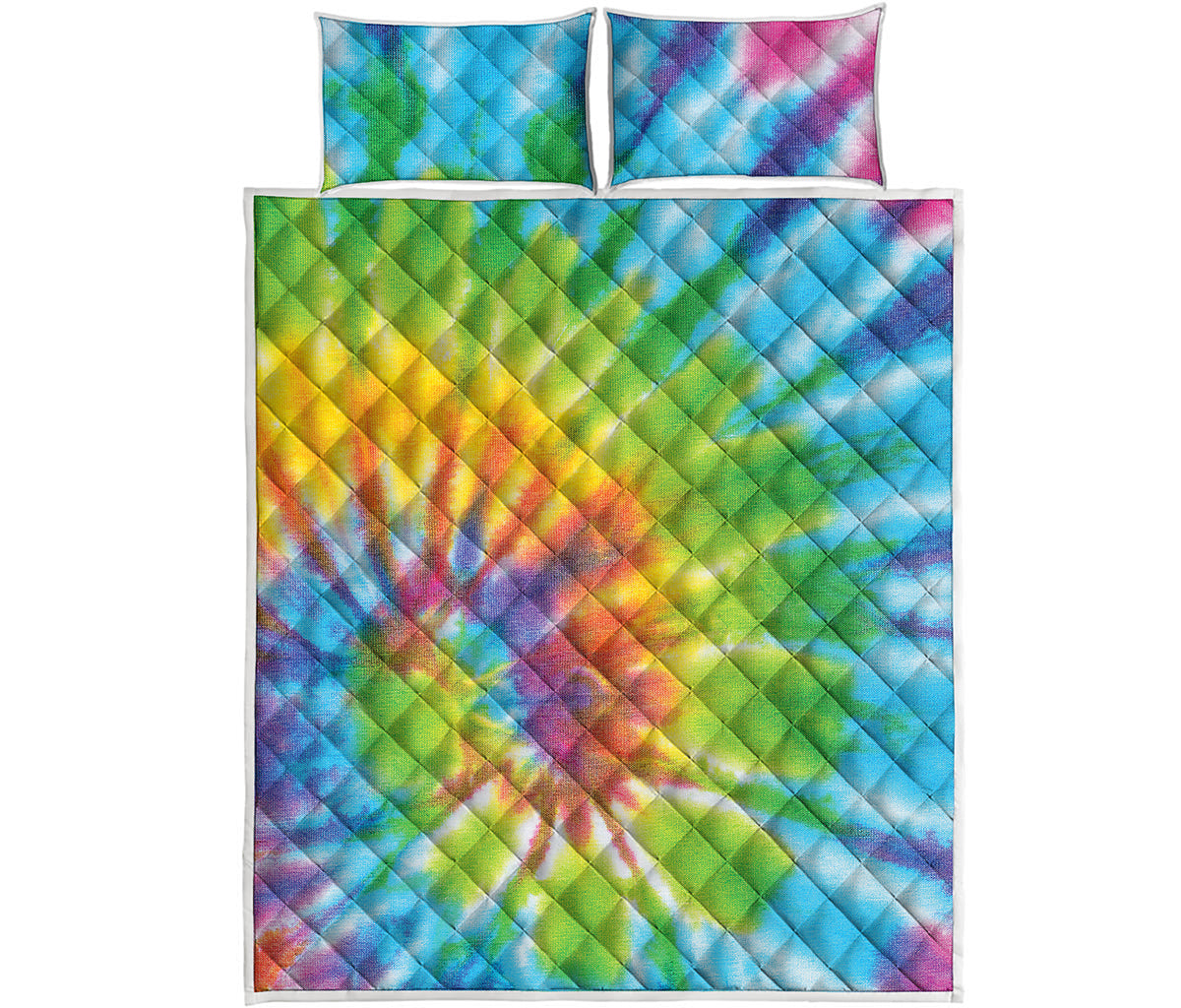 Swirl Tie Dye Print Quilt Bed Set