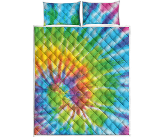Swirl Tie Dye Print Quilt Bed Set
