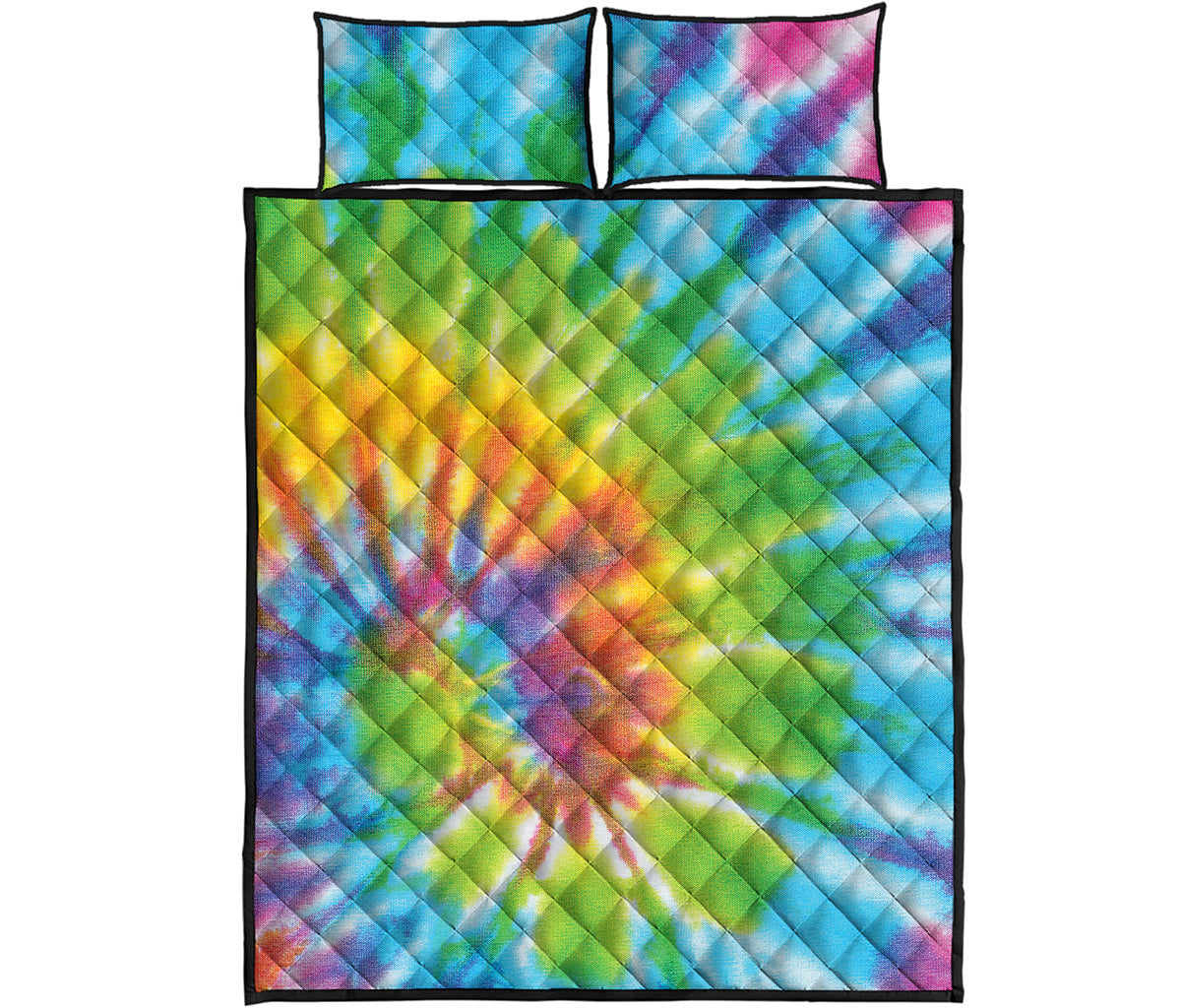 Swirl Tie Dye Print Quilt Bed Set