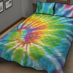 Swirl Tie Dye Print Quilt Bed Set
