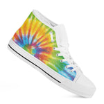 Swirl Tie Dye Print White High Top Shoes
