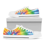 Swirl Tie Dye Print White Low Top Shoes