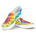 Swirl Tie Dye Print White Slip On Sneakers