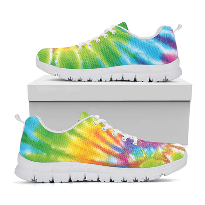 Swirl Tie Dye Print White Sneakers