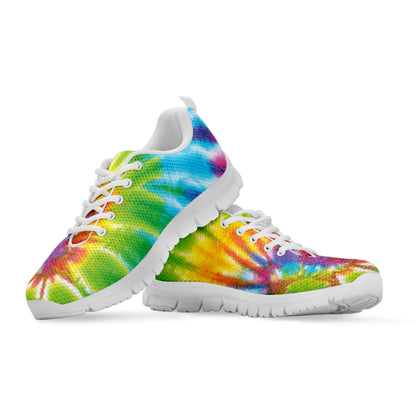 Swirl Tie Dye Print White Sneakers