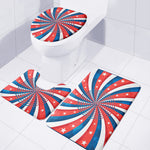 Swirly American Patriotic Print 3 Piece Bath Mat Set