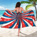 Swirly American Patriotic Print Beach Sarong Wrap