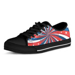 Swirly American Patriotic Print Black Low Top Shoes