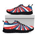 Swirly American Patriotic Print Black Running Shoes