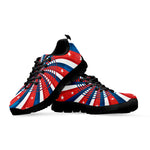 Swirly American Patriotic Print Black Sneakers