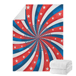 Swirly American Patriotic Print Blanket