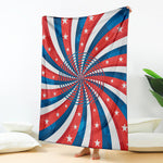 Swirly American Patriotic Print Blanket
