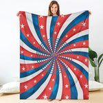 Swirly American Patriotic Print Blanket