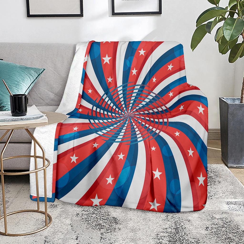 Swirly American Patriotic Print Blanket