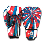 Swirly American Patriotic Print Boxing Gloves