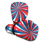 Swirly American Patriotic Print Boxing Gloves
