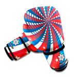 Swirly American Patriotic Print Boxing Gloves