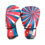 Swirly American Patriotic Print Boxing Gloves