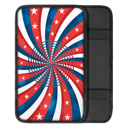 Swirly American Patriotic Print Car Center Console Cover