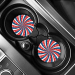 Swirly American Patriotic Print Car Coasters