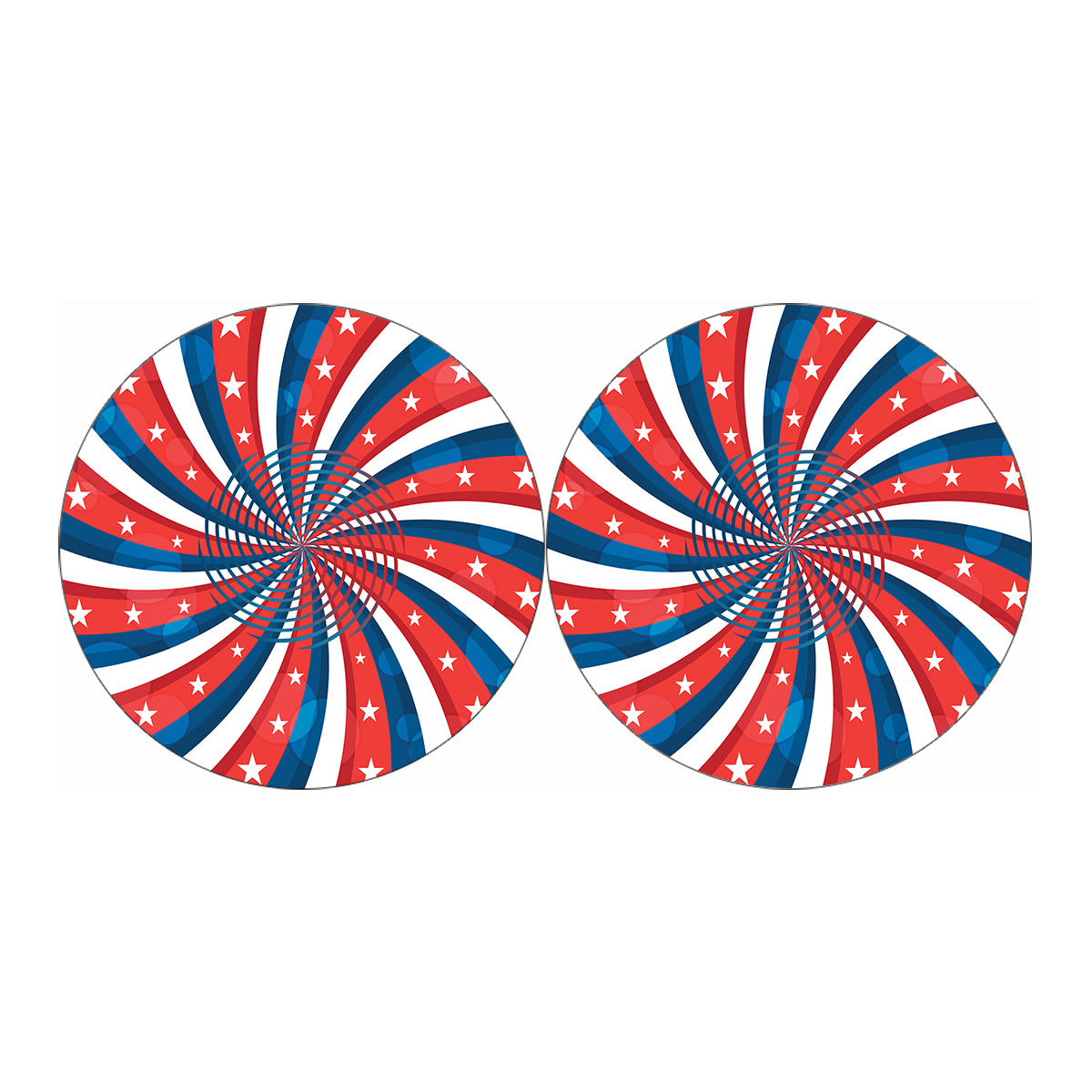 Swirly American Patriotic Print Car Coasters