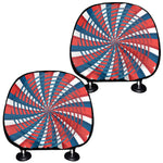 Swirly American Patriotic Print Car Headrest Covers