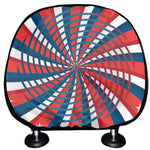 Swirly American Patriotic Print Car Headrest Covers