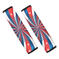 Swirly American Patriotic Print Car Seat Belt Covers