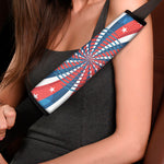 Swirly American Patriotic Print Car Seat Belt Covers